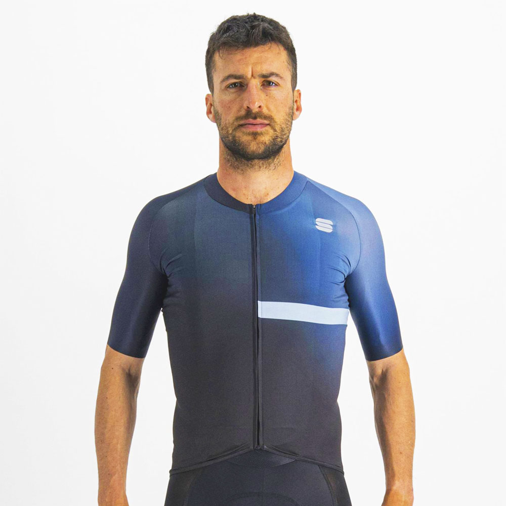 Sportful Bomber Jersey In Black Galaxy Blue - Beyond The Bike