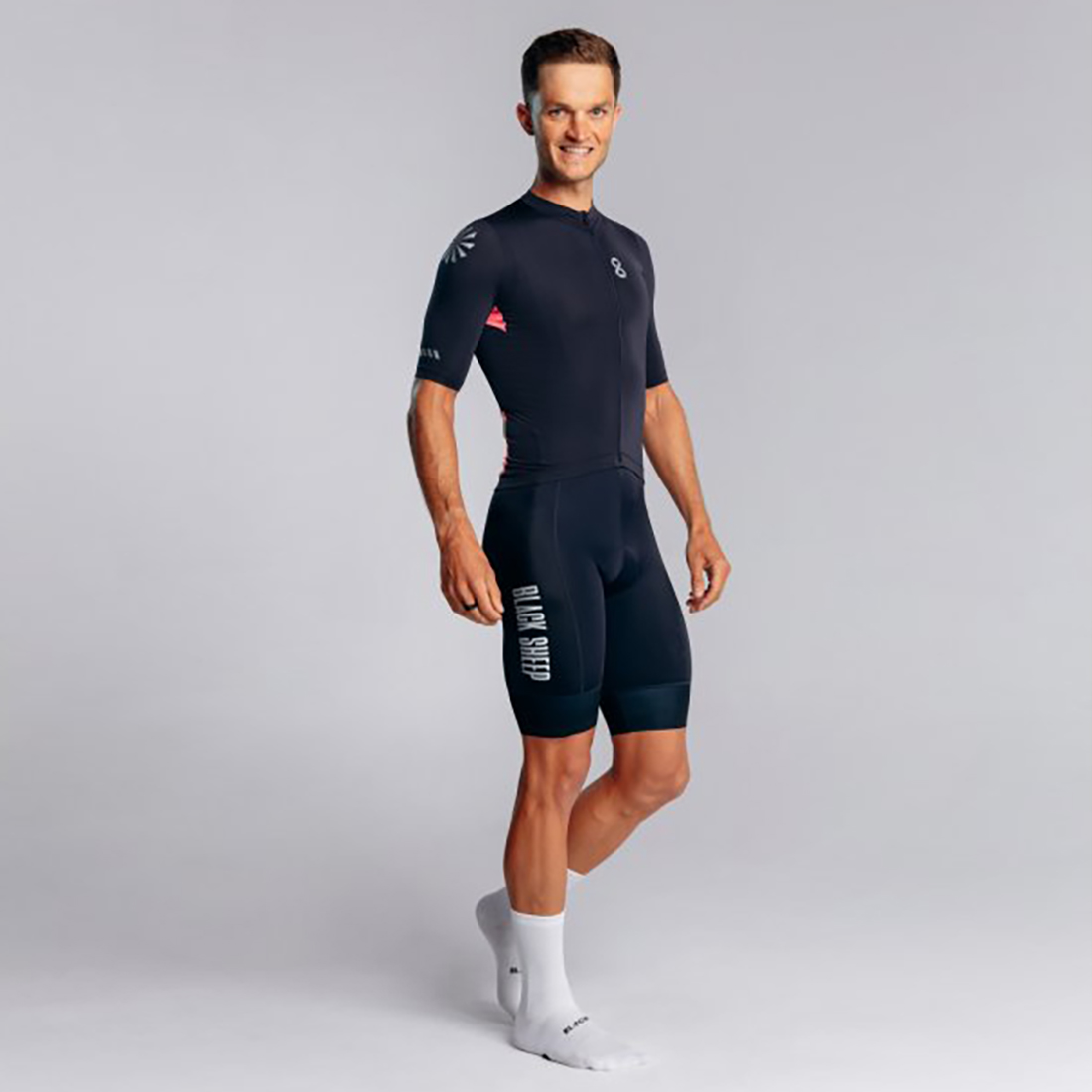 Black Sheep Cycling Essentials Team Short Sleeve Jersey In Midnight Navy