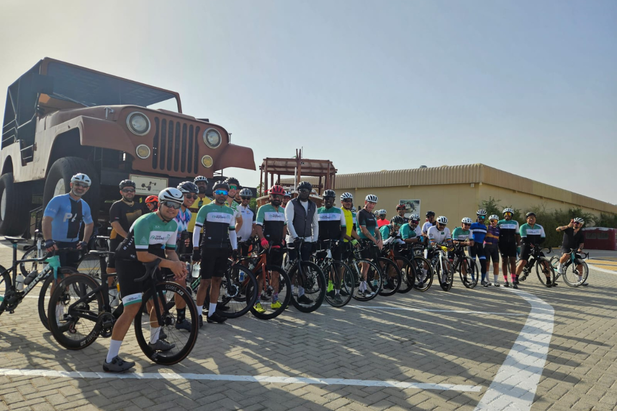 Group of Beyond The Bike community riders enjoying a bike ride